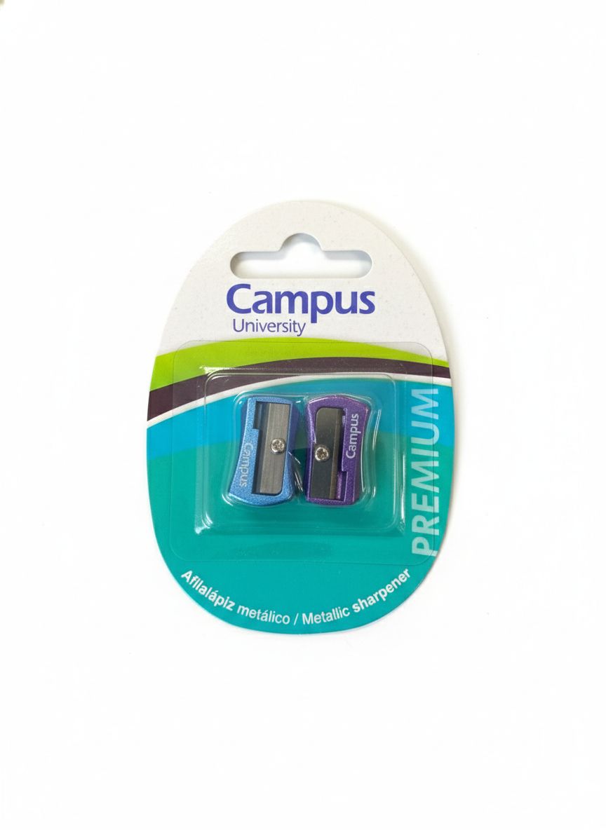 Sacapuntas CAMPUS metal de colores 2 un.