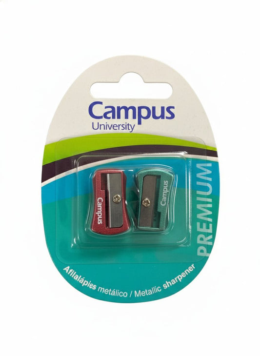 Sacapuntas CAMPUS metal de colores 2 un.