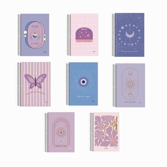 Pack x4 Cuadernola ilustra tapa dura diseño surtidos