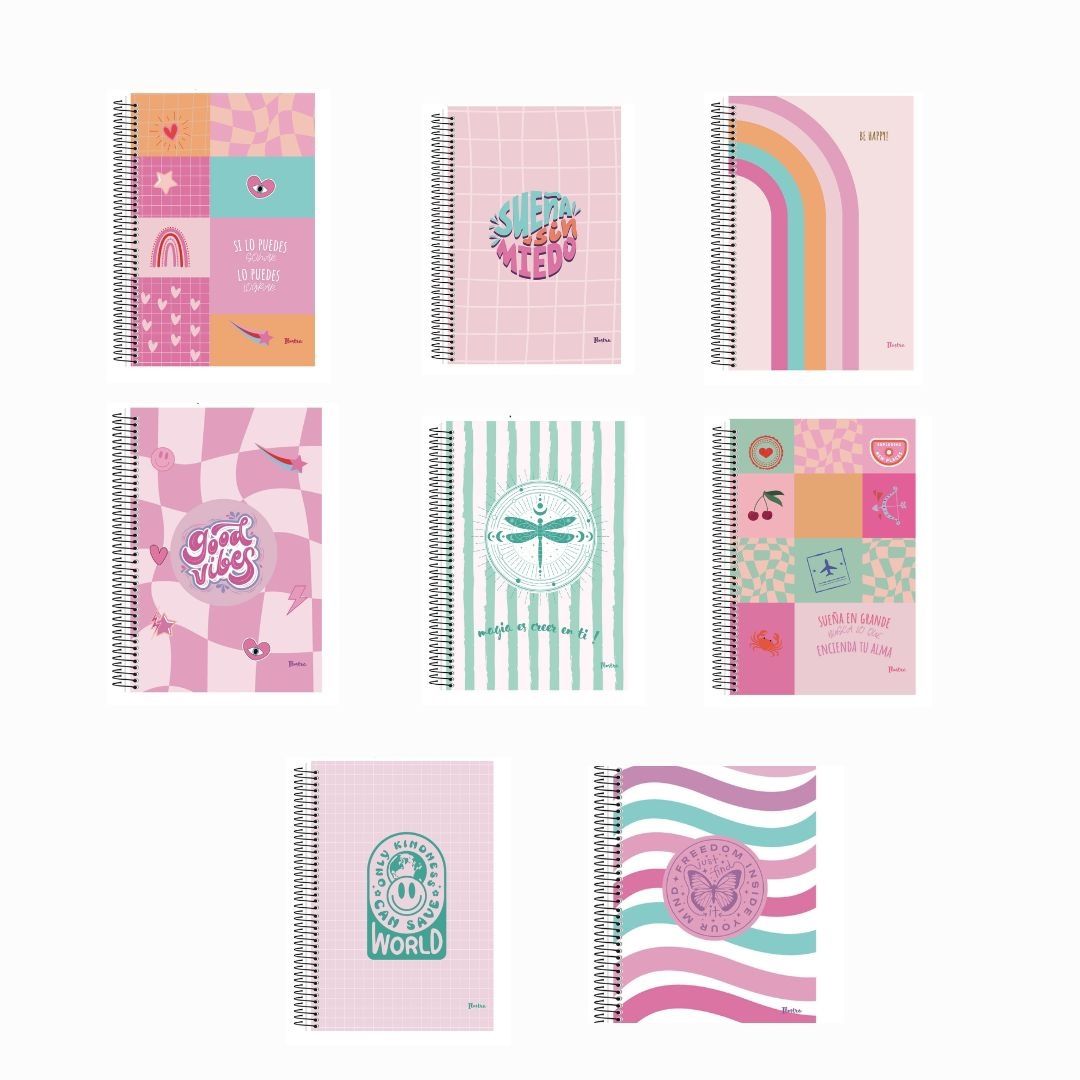 Pack x4 Cuadernola ilustra tapa dura diseño surtidos