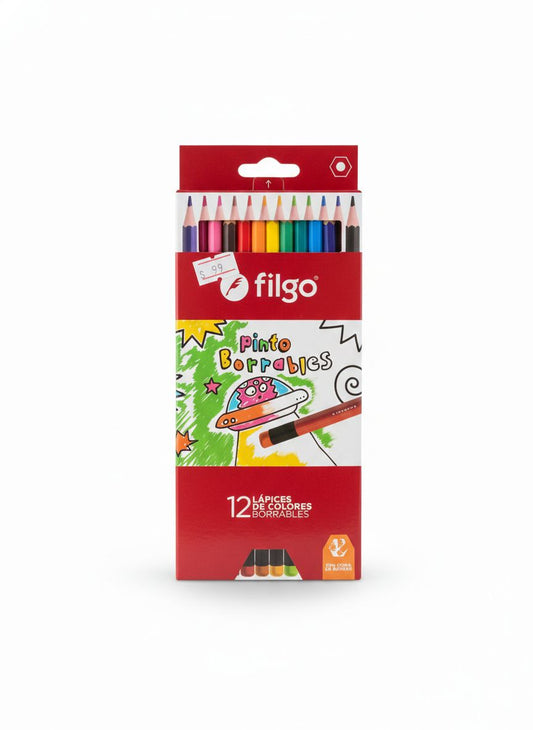 Lapices Colores Filgo Pinto Borrables X12
