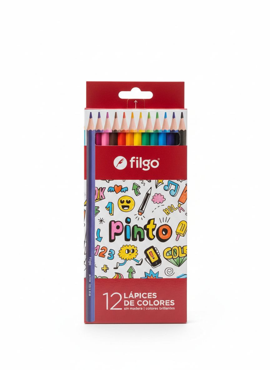 Lapices Filgo Pinto X 12 Colores + 2 Lapices Grafito hb