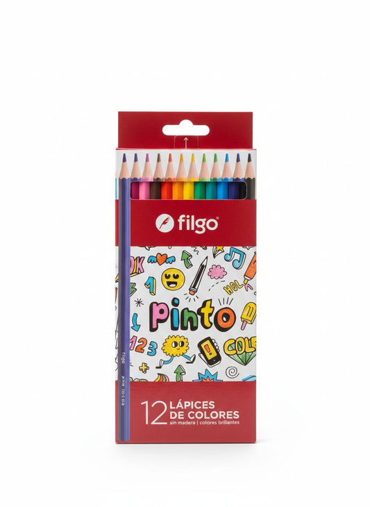 Lapices Filgo Pinto X 12 Colores + 2 Lapices Grafito hb