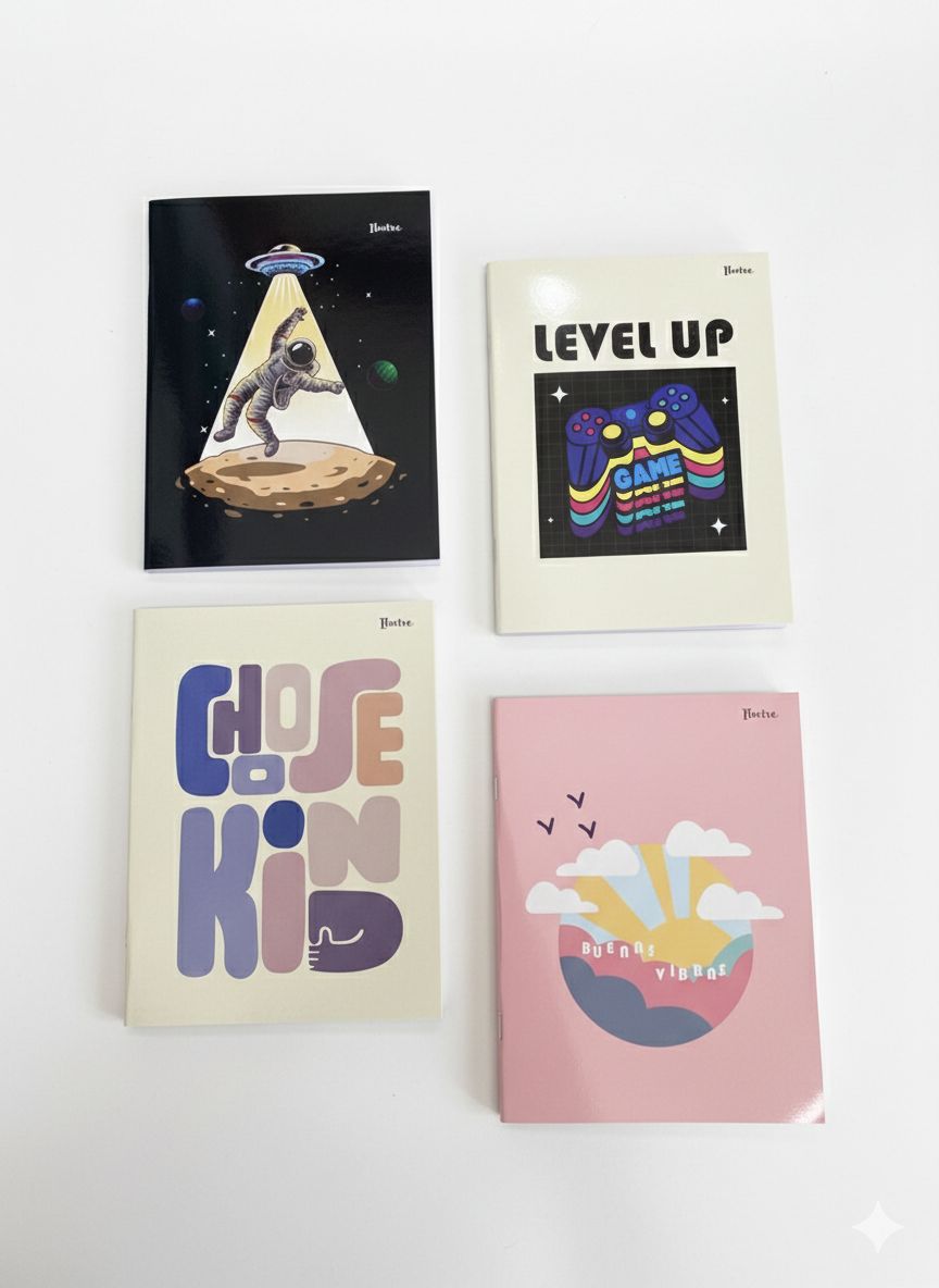 Cuaderno 96h ilustra liso tapa flexible Pack x10