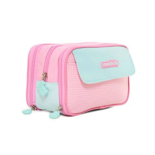 Cartuchera con 3 cierres mundo fw