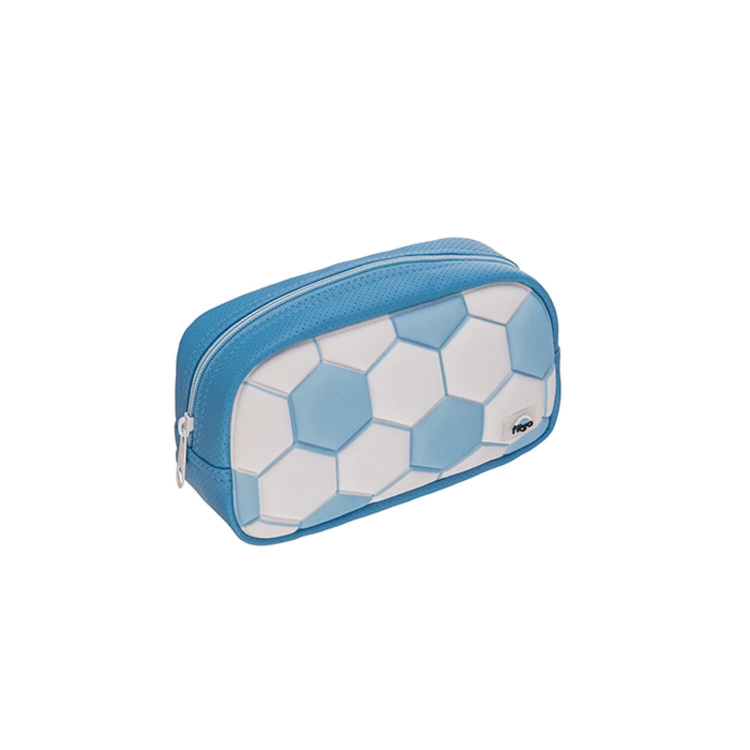 Cartuchera Filgo Oval - Celeste y Blanca