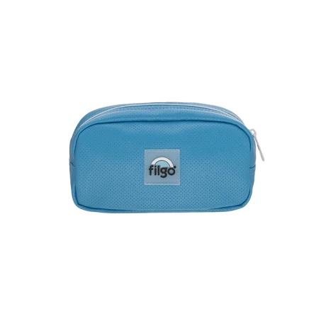 Cartuchera Filgo Oval - Celeste y Blanca