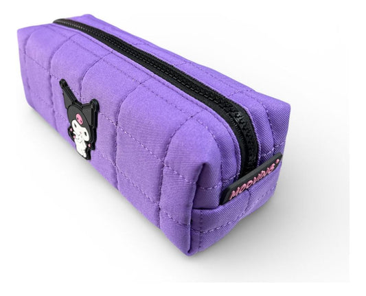 Cartuchera Escolar Kuromi Sanrio Violeta Acolchada Diseño Original Con Cierre Mooving