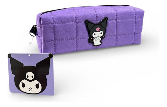 Cartuchera Escolar Kuromi Sanrio Violeta Acolchada Diseño Original Con Cierre Mooving