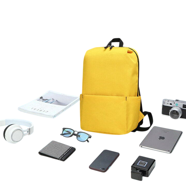 MOCHILA C/ BOLSILLO FRONTAL AMARILLA