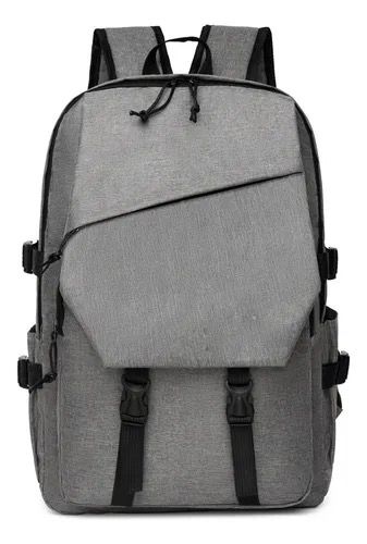 Mochila de computadora portátil de gran capacidad gris