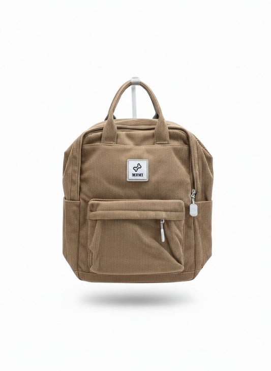 Mochila de pana a rayas