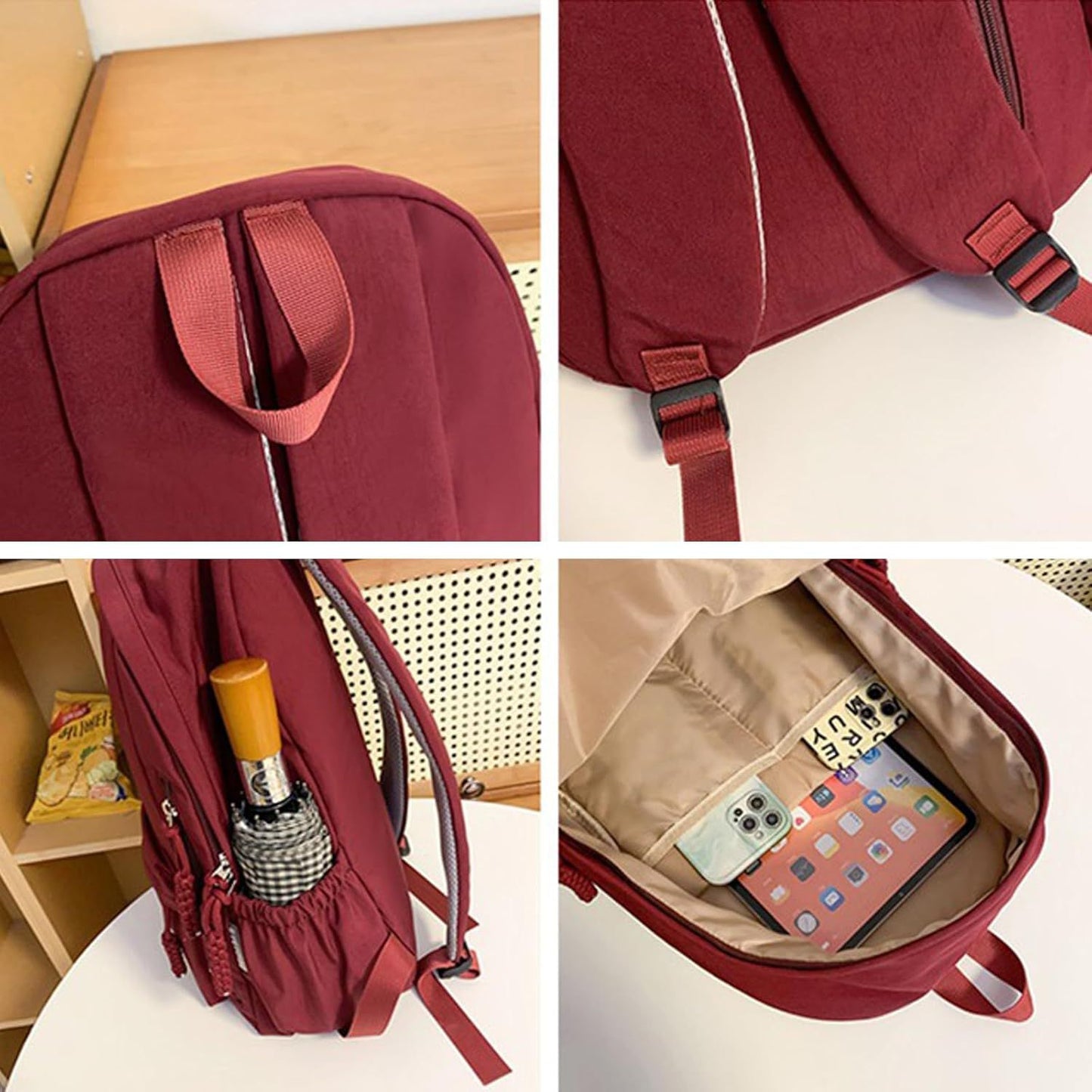 Mochila estilo coreano bordo