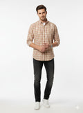 Camisa m/l cuadros y rayas