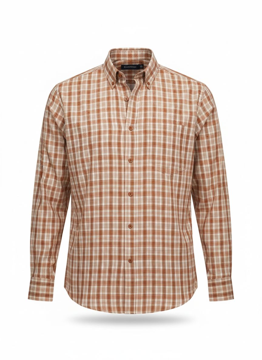 Camisa m/l cuadros y rayas