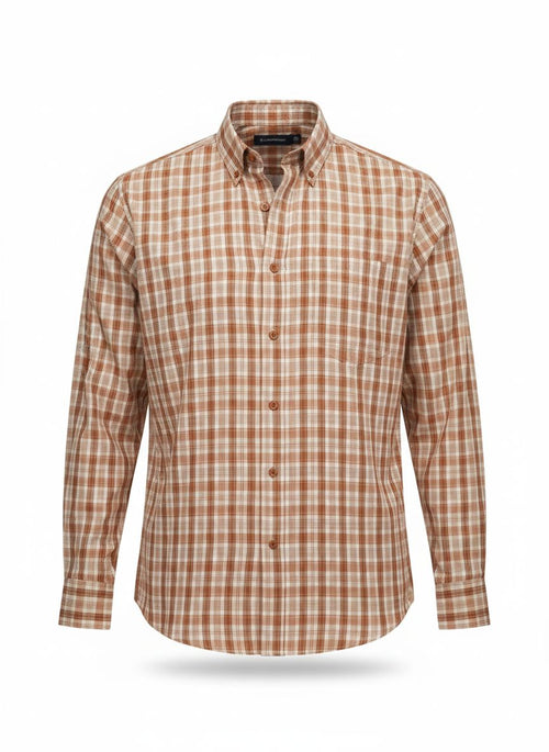 Camisa m/l cuadros y rayas
