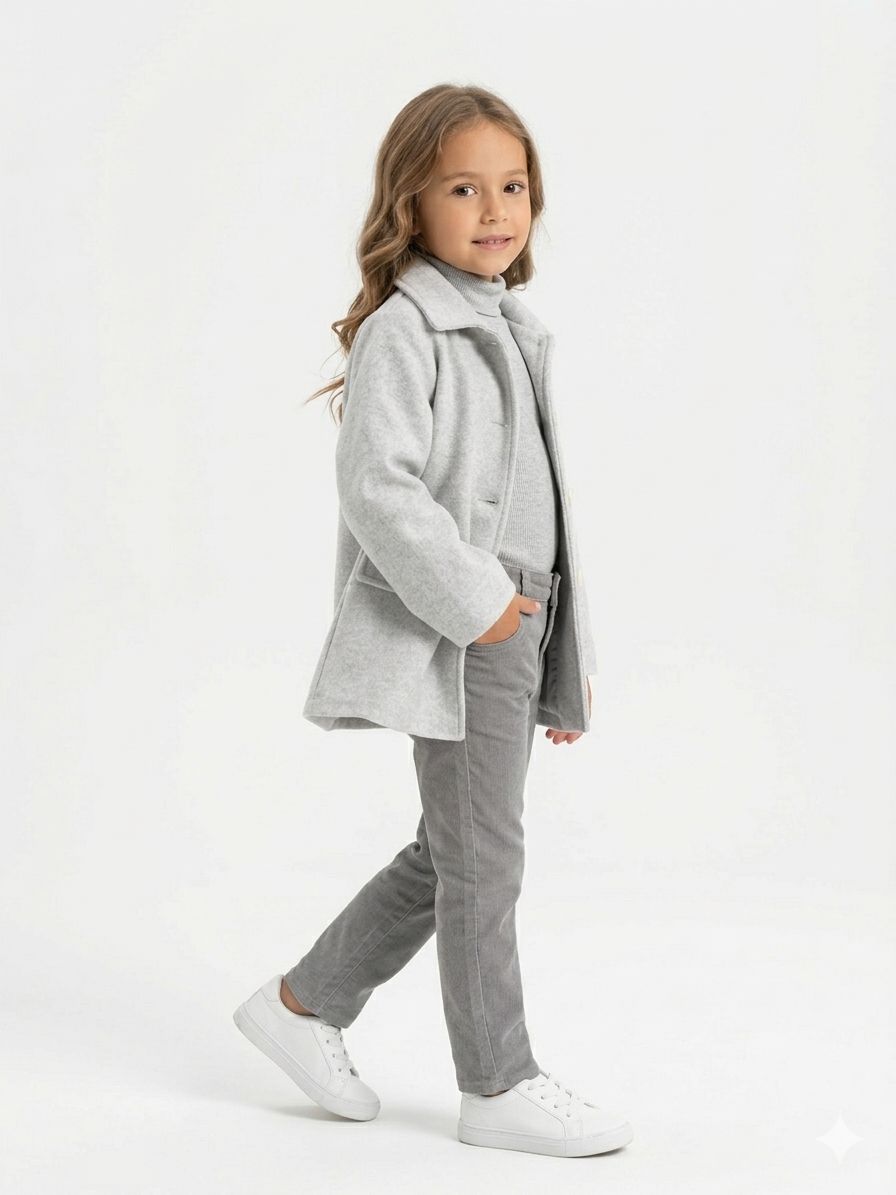 Saco Femenino Infantil Gris  COLORITTA