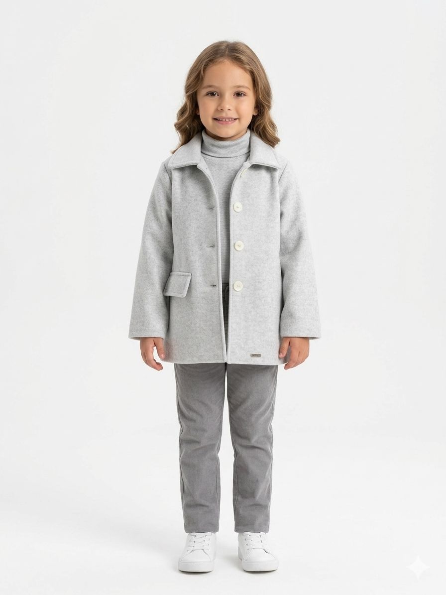 Saco Femenino Infantil Gris  COLORITTA