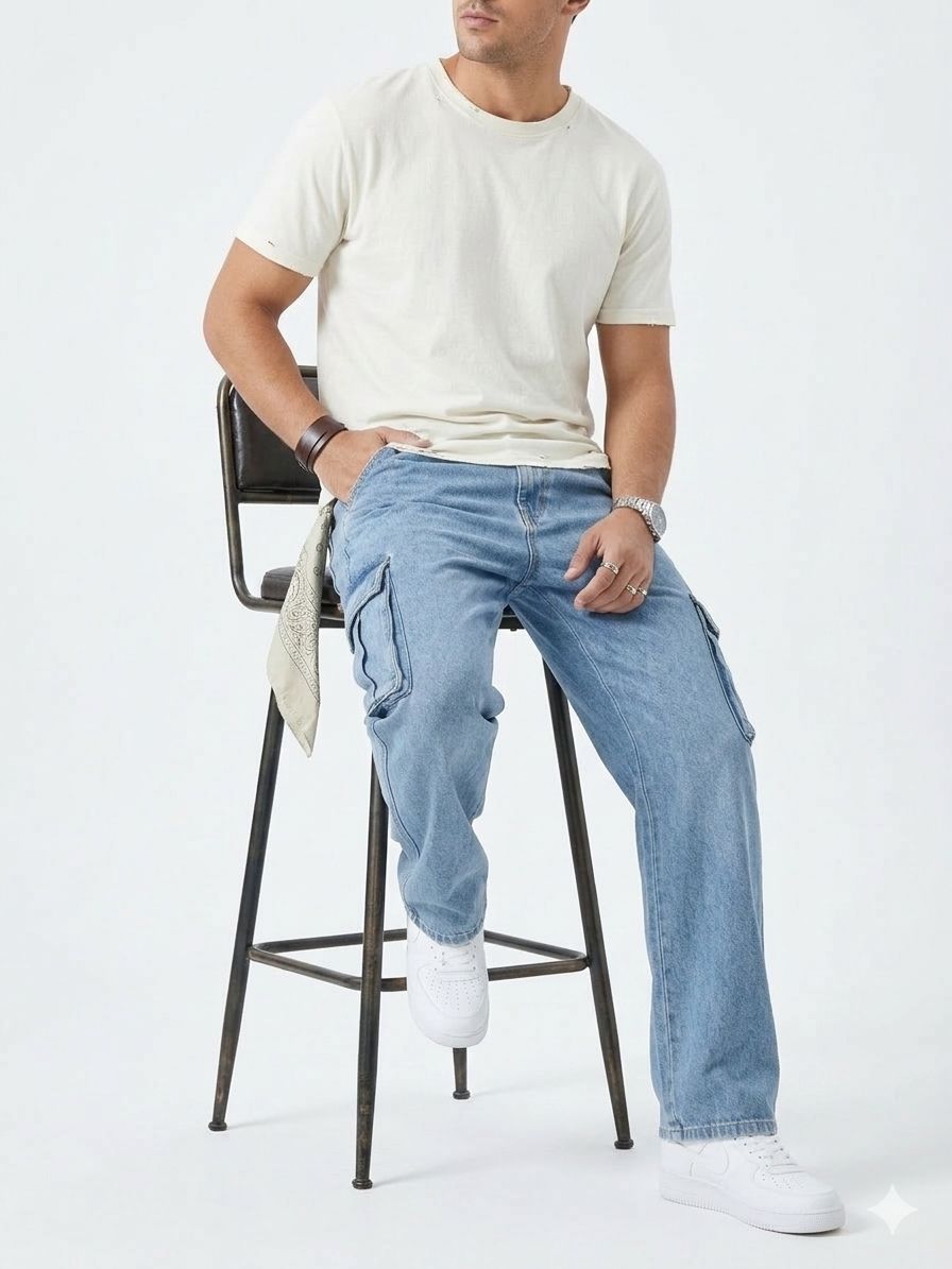 Jean cargo claro