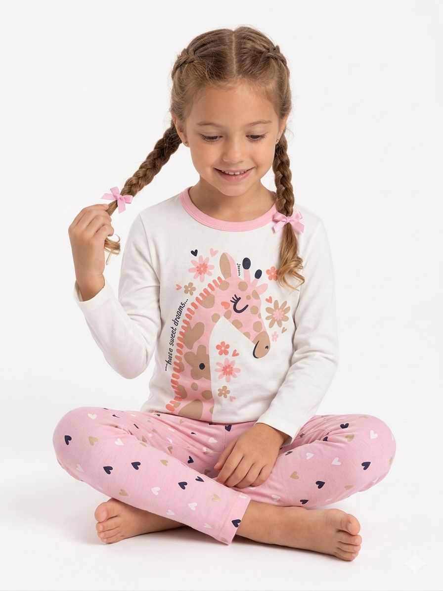 Conjunto Pijama Jirafa brilla en la oscuridad Alakazoo