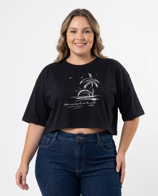 Remera Palmera Marialicia Preto