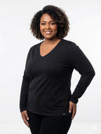 Remera Mujer Escote V Preto