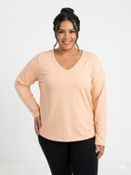 Remera Mujer Escote V Preto