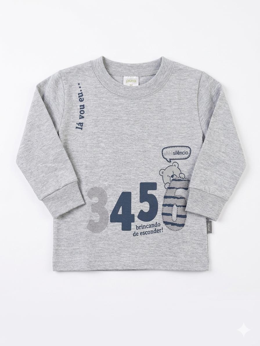 Remera Estampada Gris