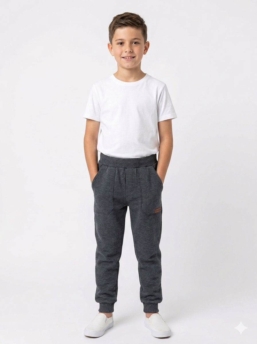 Pantalon Deportivo - Gris Oscuro Mezcla