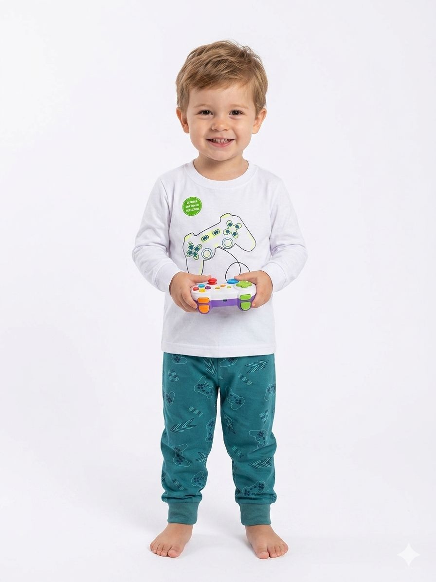 Pijama Play - Blanco/Verde