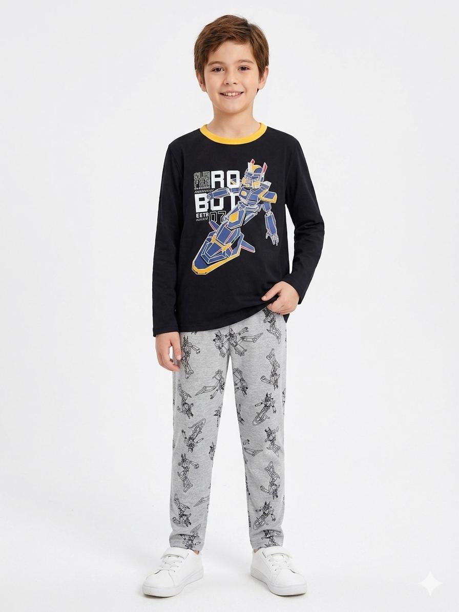 Pijama Robot - Preto
