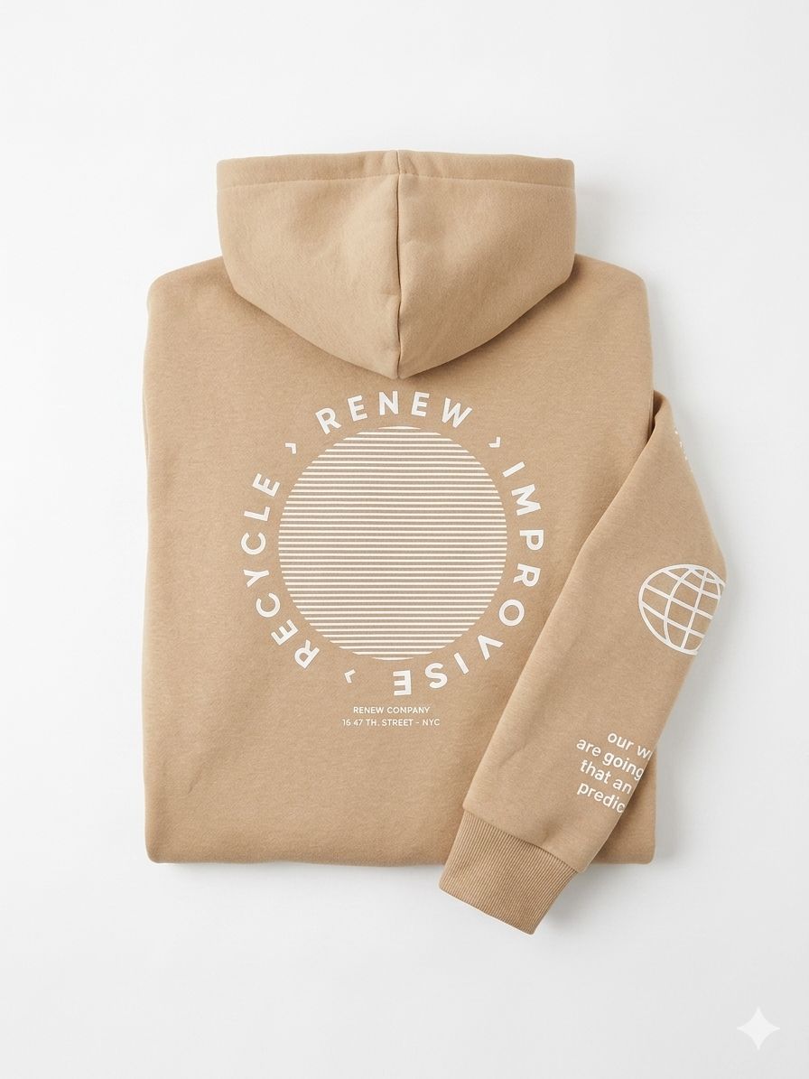 Buzo Canguro Renew Unisex - Beige