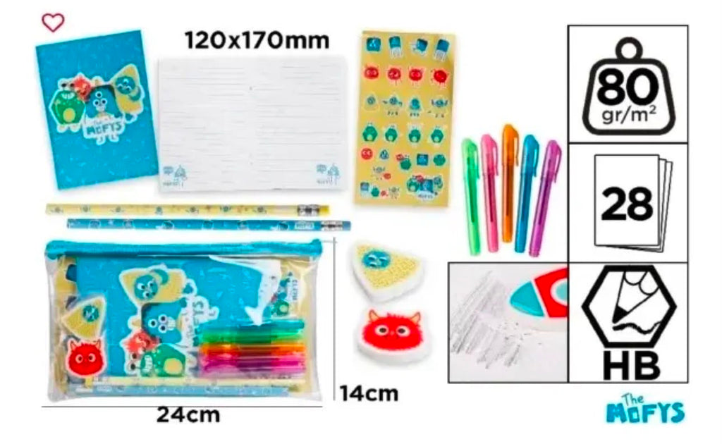 Set De Papelería Creativa Main Paper 12 Piezas Cartuchera