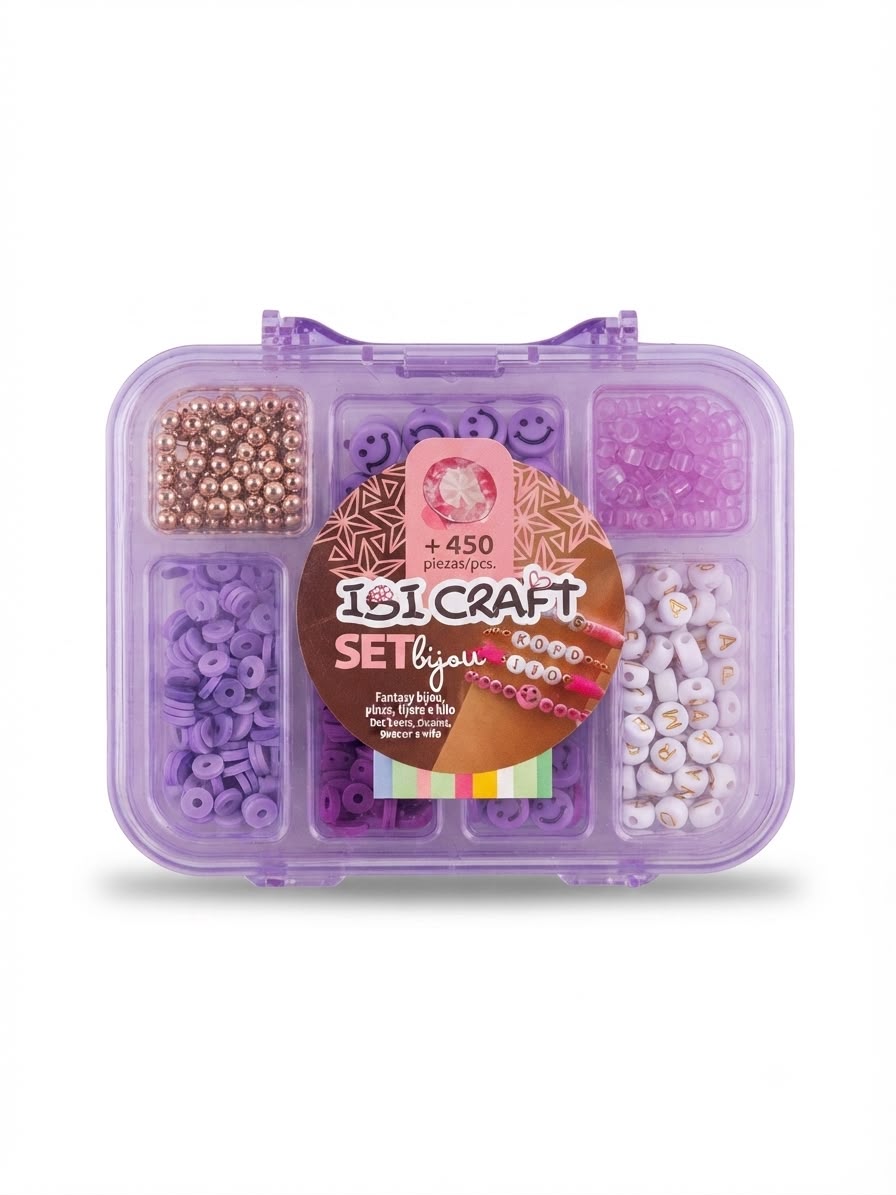 Set de cuentas violeta 450 + valija piezas ibi craft