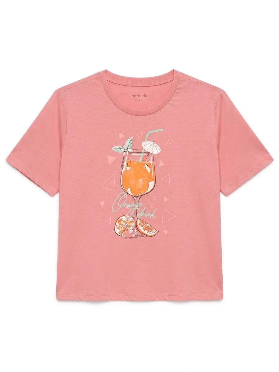 Remera Orange Drink - Rosa