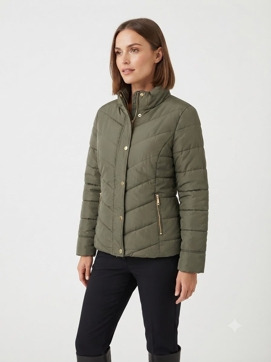 Campera Capitoneada C/Broches - Oliva