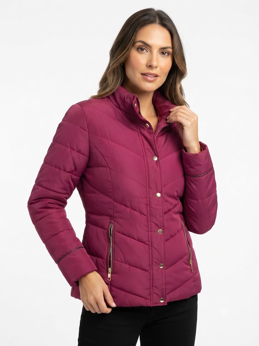 Campera Capitoneada C/Broche - Bordo