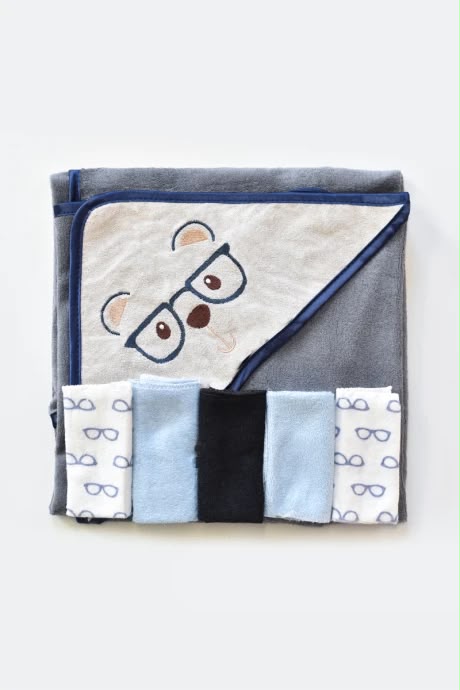 Set Toallas Bebe - Oso Gris