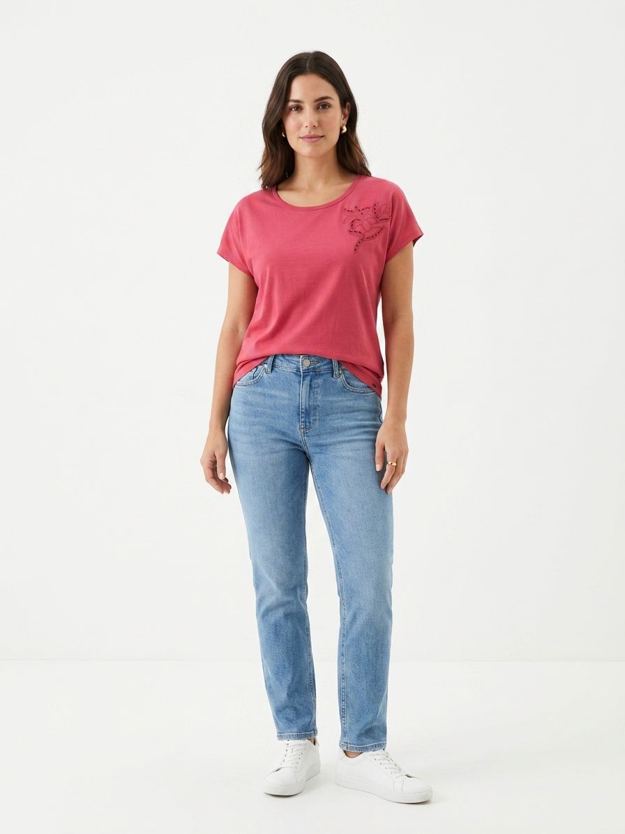 Remera Diseño Flores - Rosa