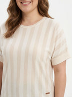 Blusa rayada Marialicia - Beige