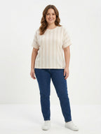 Blusa rayada Marialicia - Beige