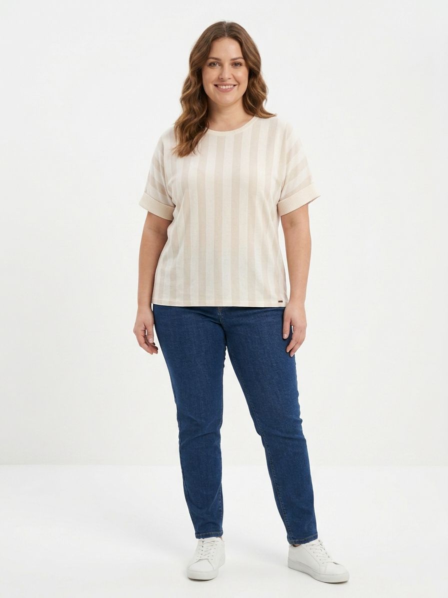 Blusa rayada Marialicia - Beige