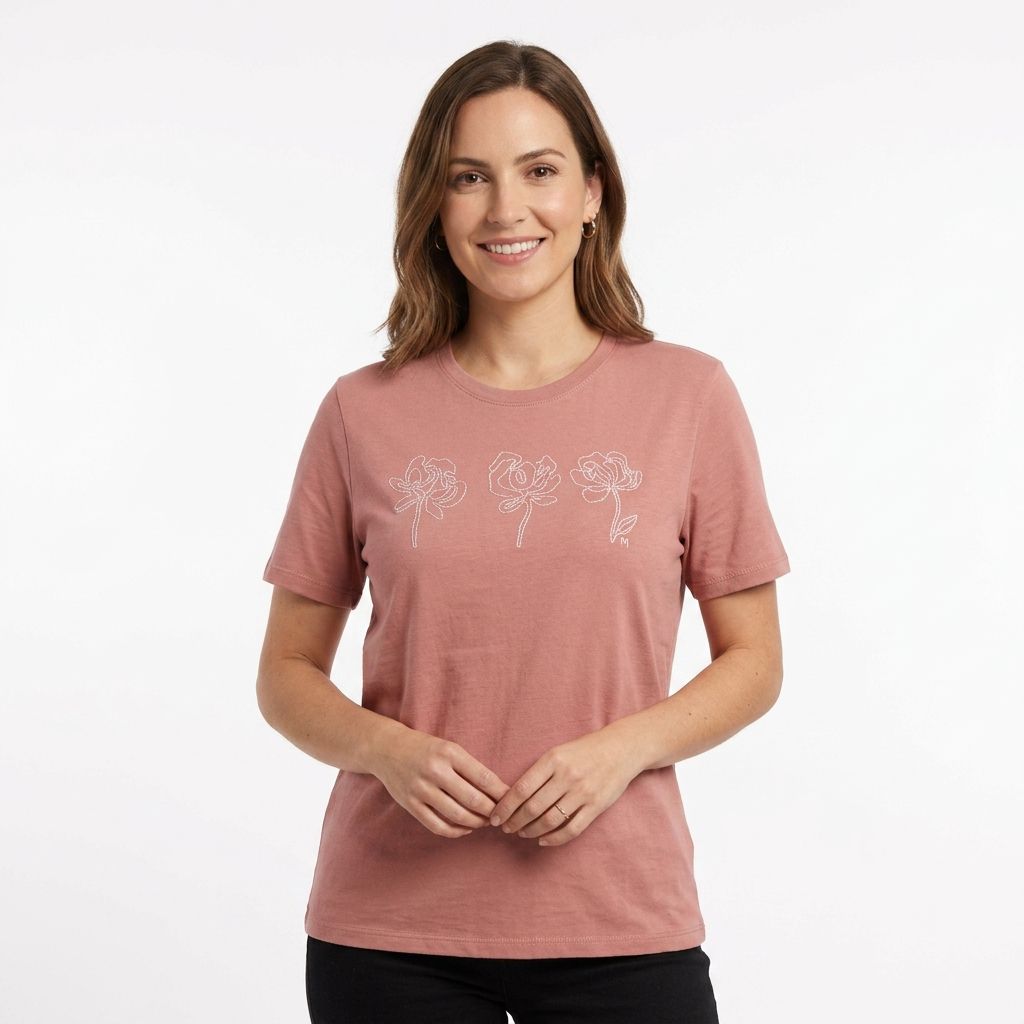 Remera estampado floral Marialícia - Rosa