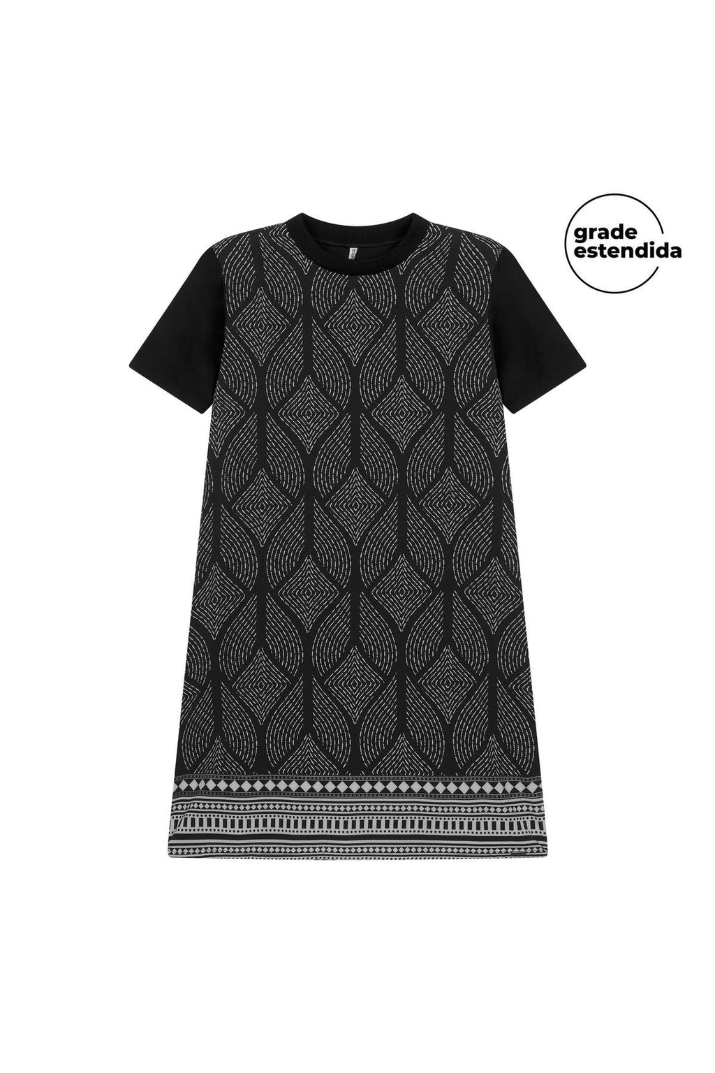 Vestido estampado Marialicia - Preto
