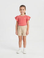 Conjunto Volado Coloritta - Coral/Beige
