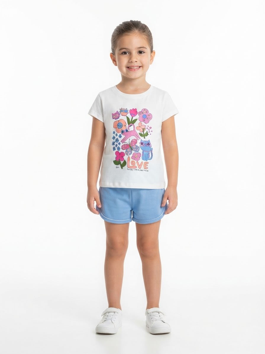 Conjunto Love Elian - Blanco/Azul