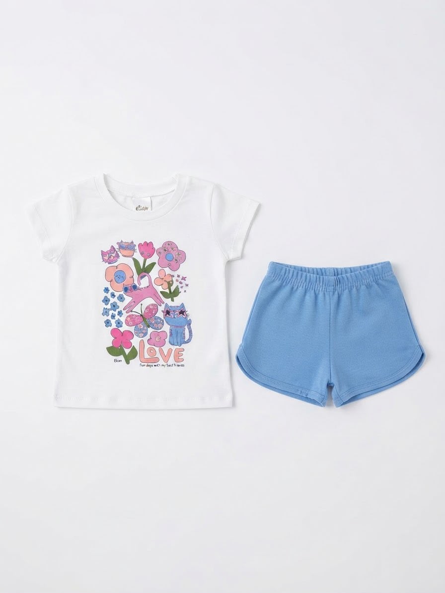 Conjunto Love Elian - Blanco/Azul