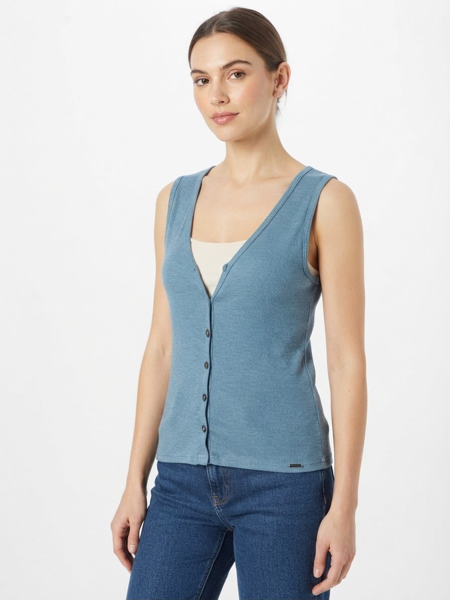 Musculosa Botones Marialicia - Azul