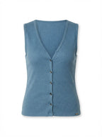 Musculosa Botones Marialicia - Azul