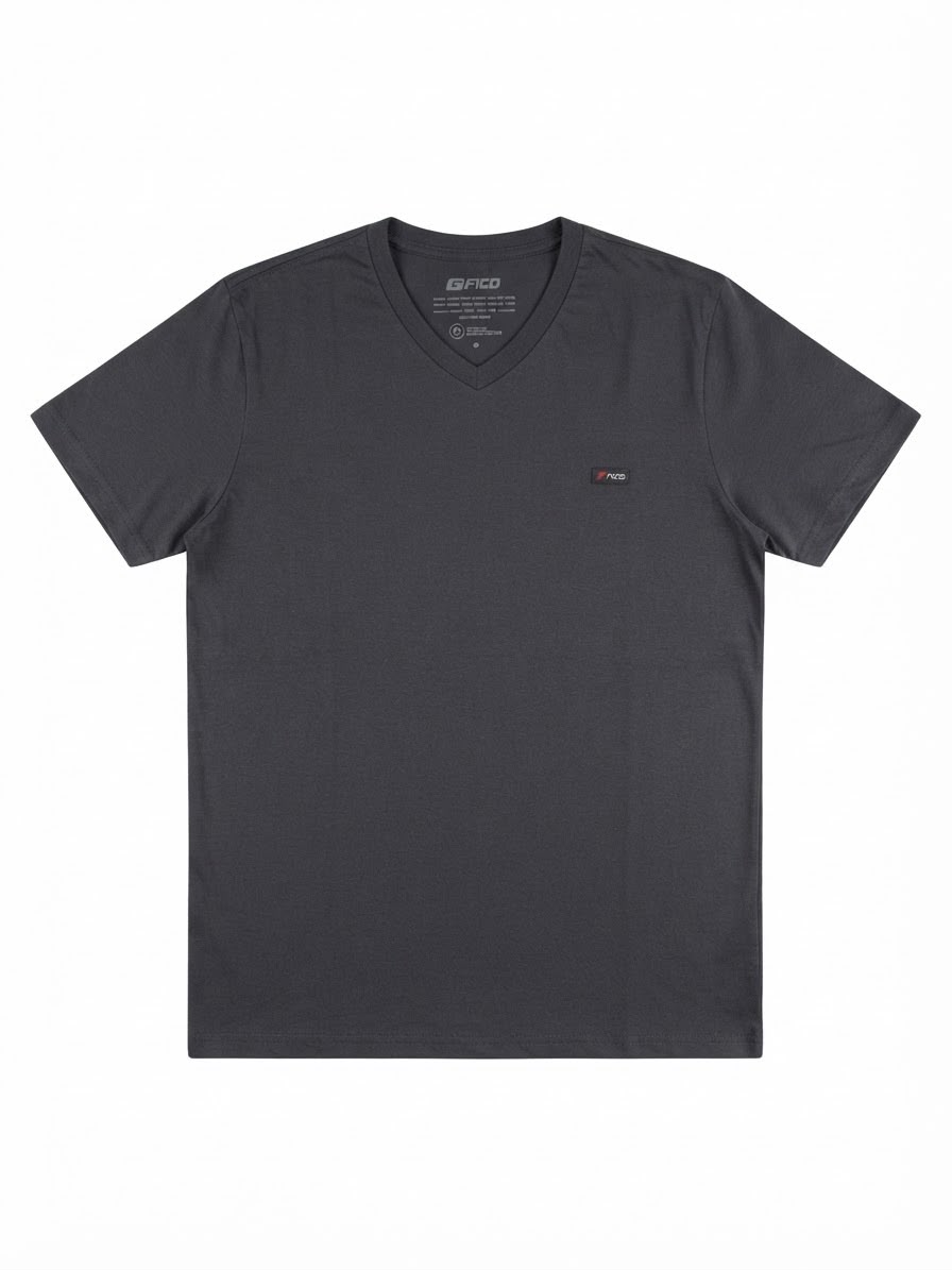 Remera Cuello V Fico - Preto
